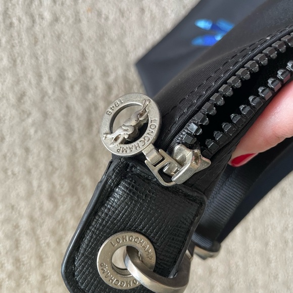 Longchamp Le Pliage Black Nylon Hummingbird tote with cross strap - Picture 7 of 10